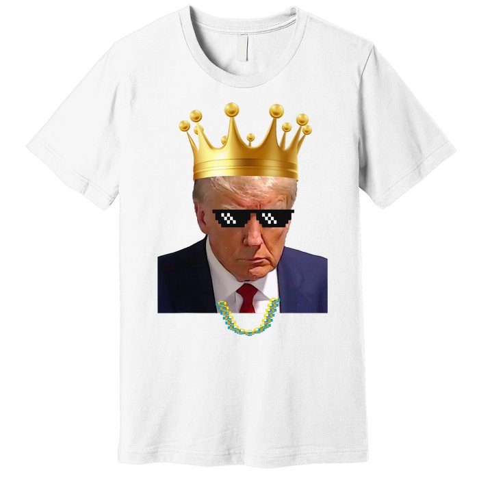 Donald Trump King Trump Mug Shot Aug. 2024 Thug Life Retro Premium T-Shirt