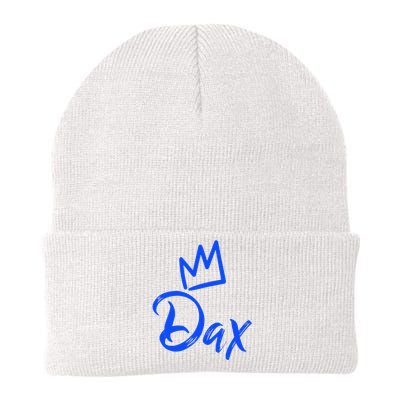 Dax The King Blue Crown & Name Knit Cap Winter Beanie