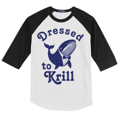 Dressed To Krill Funny Killer Whale Kids Colorblock Raglan Jersey