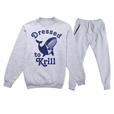 Dressed To Krill Funny Killer Whale Premium Crewneck Sweatsuit Set