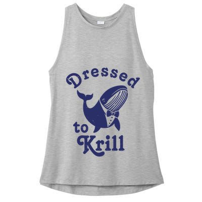 Dressed To Krill Funny Killer Whale Ladies PosiCharge Tri-Blend Wicking Tank