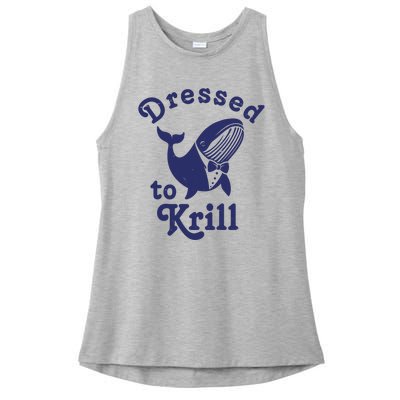 Dressed To Krill Funny Killer Whale Ladies PosiCharge Tri-Blend Wicking Tank