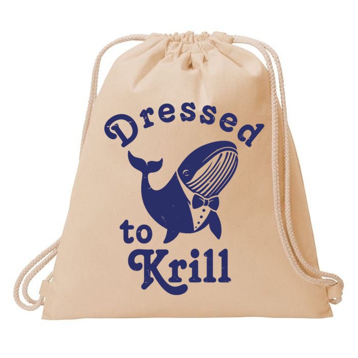 Dressed To Krill Funny Killer Whale Drawstring Bag