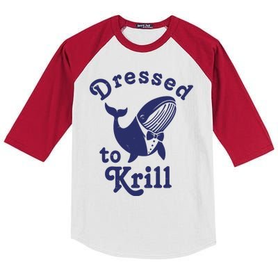 Dressed To Krill Funny Killer Whale Kids Colorblock Raglan Jersey