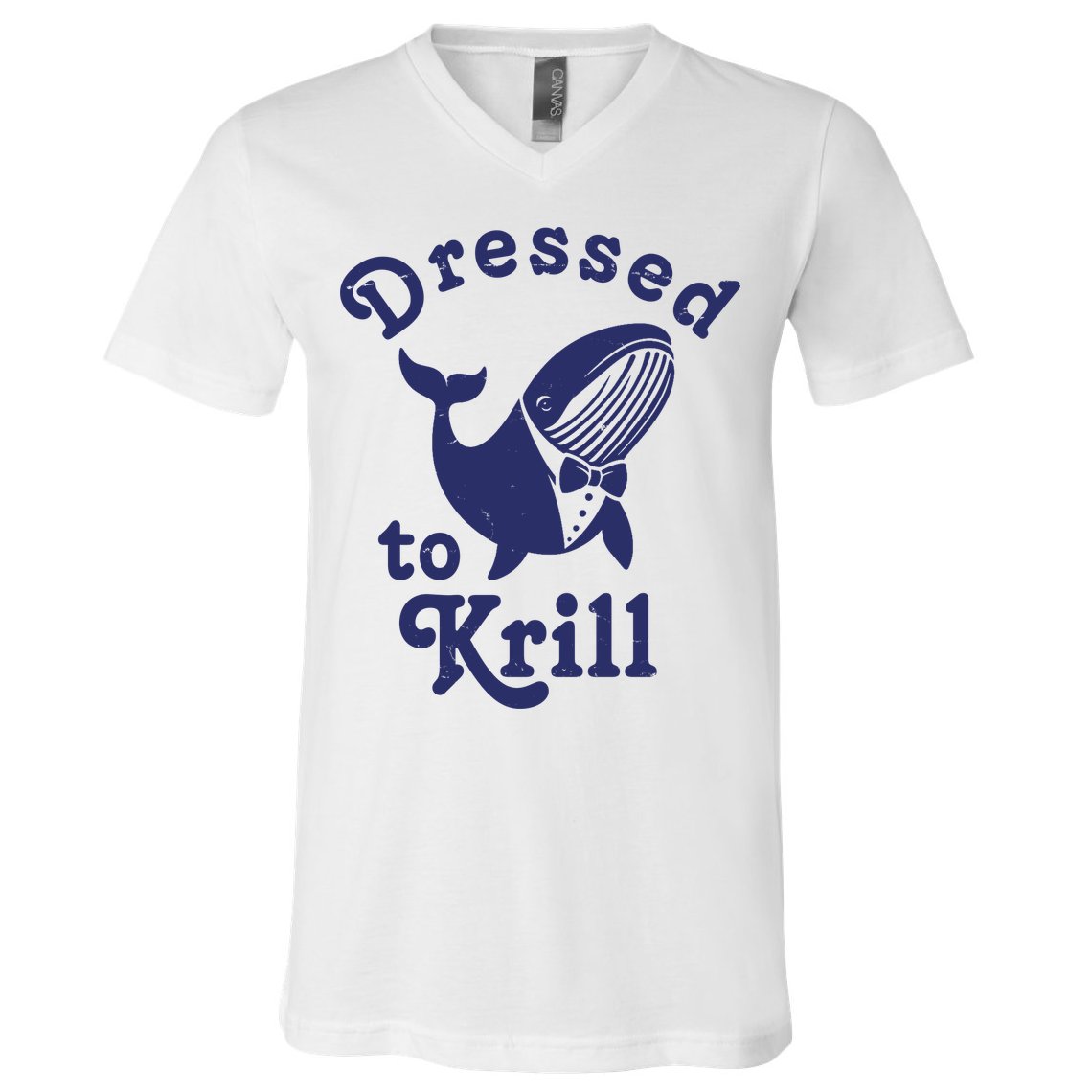 Dressed To Krill Funny Killer Whale V-Neck T-Shirt