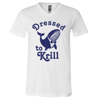 Dressed To Krill Funny Killer Whale V-Neck T-Shirt