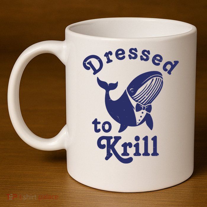 Dressed To Krill Funny Killer Whale 11oz C Handle Ceramic Mug