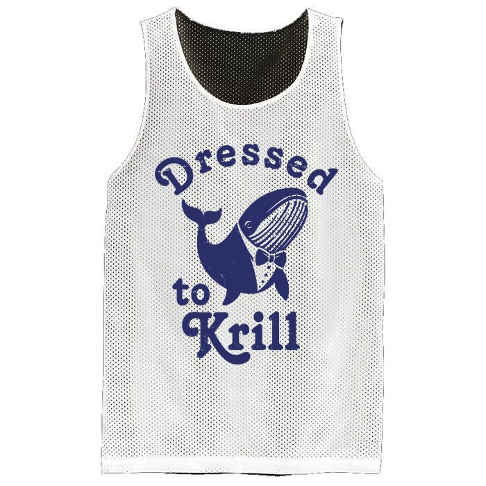 Dressed To Krill Funny Killer Whale Mesh Reversible Basketball Jersey Tank