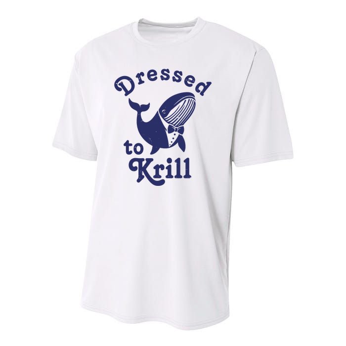 Dressed To Krill Funny Killer Whale Youth Performance Sprint T-Shirt