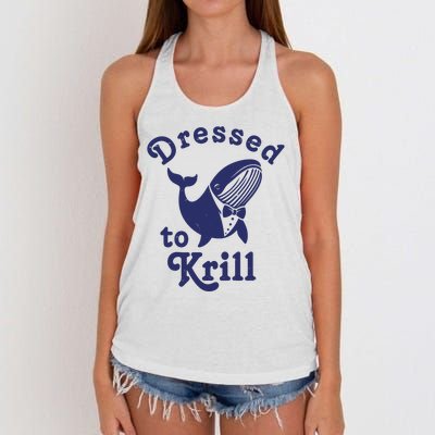 Dressed To Krill Funny Killer Whale Women's Knotted Racerback Tank