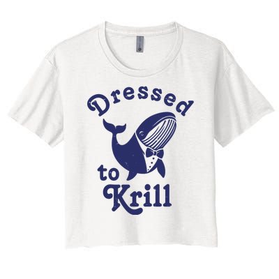 Dressed To Krill Funny Killer Whale Women's Crop Top Tee