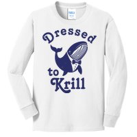 Dressed To Krill Funny Killer Whale Kids Long Sleeve Shirt