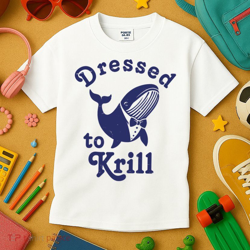 Dressed To Krill Funny Killer Whale Kids T-Shirt