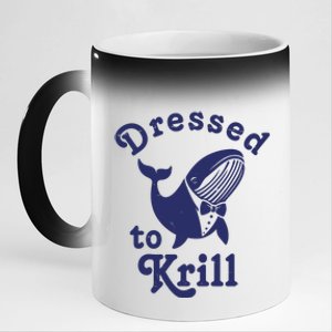 Dressed To Krill Whale Funny 11oz Black Color Changing Mug