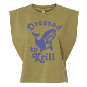 Dressed To Krill Whale Funny Garment-Dyed Women's Muscle Tee