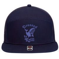 Dressed To Krill Whale Funny 7 Panel Mesh Trucker Snapback Hat