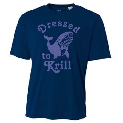 Dressed To Krill Whale Funny Cooling Performance Crew T-Shirt