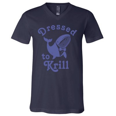 Dressed To Krill Whale Funny V-Neck T-Shirt