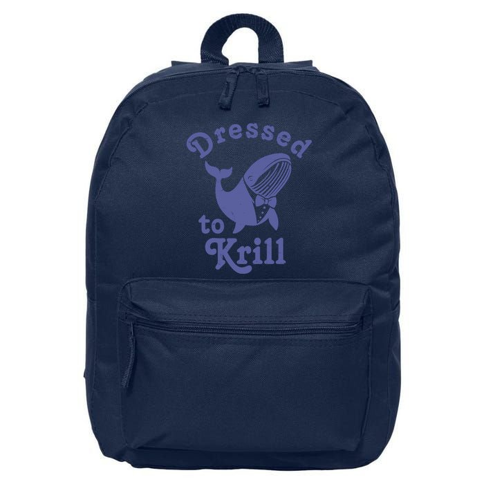 Dressed To Krill Whale Funny 16 in Basic Backpack