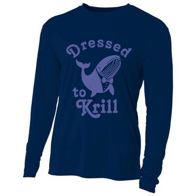Dressed To Krill Whale Funny Cooling Performance Long Sleeve Crew