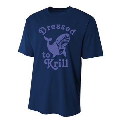 Dressed To Krill Whale Funny Performance Sprint T-Shirt