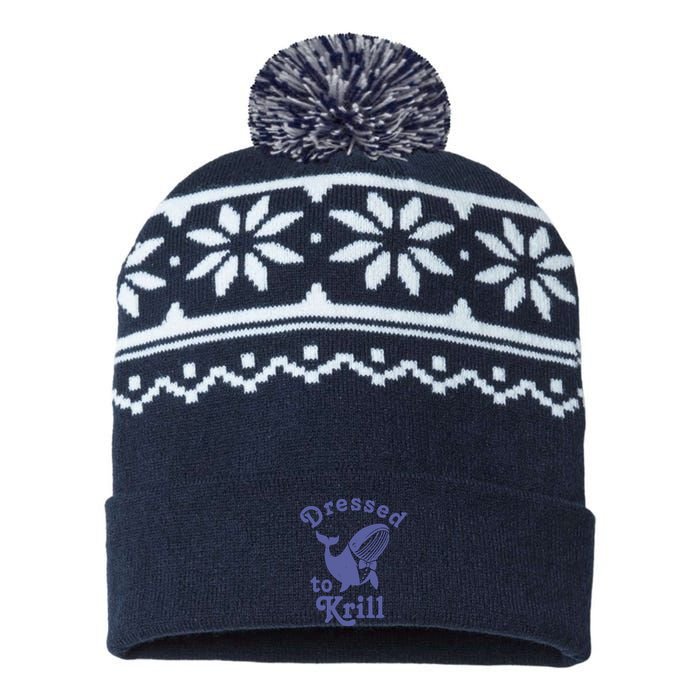 Dressed To Krill Whale Funny USA-Made Snowflake Beanie