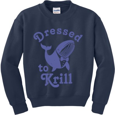 Dressed To Krill Whale Funny Kids Sweatshirt