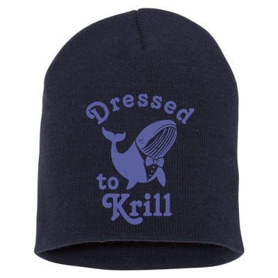 Dressed To Krill Whale Funny Short Acrylic Beanie