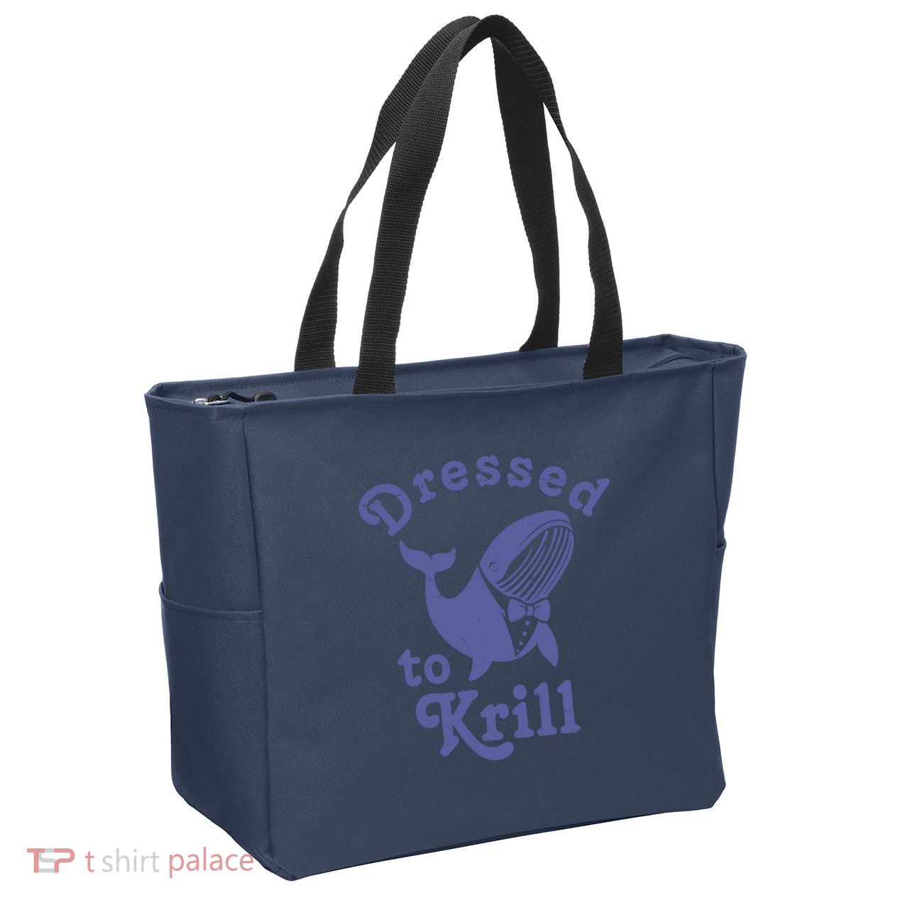 Dressed To Krill Whale Funny Zip Tote Bag