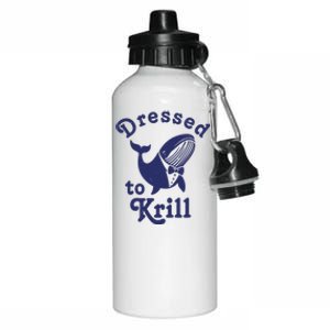 Dressed To Krill Whale Funny Aluminum Water Bottle 