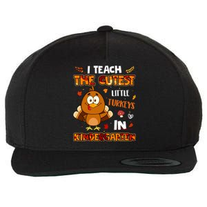 Dabbing Turkey Kindergarten Teacher Thanksgiving Pajamas Gift Wool Snapback Cap