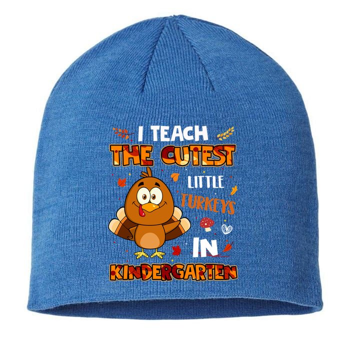 Dabbing Turkey Kindergarten Teacher Thanksgiving Pajamas Gift Sustainable Beanie