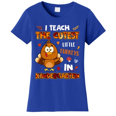 Dabbing Turkey Kindergarten Teacher Thanksgiving Pajamas Gift Women's T-Shirt