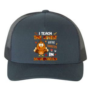 Dabbing Turkey Kindergarten Teacher Thanksgiving Pajamas Gift Yupoong Adult 5-Panel Trucker Hat