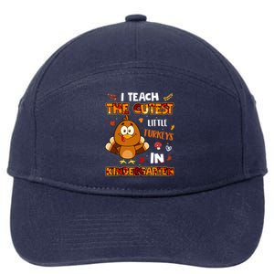 Dabbing Turkey Kindergarten Teacher Thanksgiving Pajamas Gift 7-Panel Snapback Hat