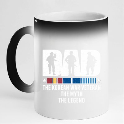 Dad The Korean War Veteran The Myth The Legend Gift 11oz Black Color Changing Mug