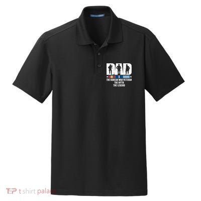 Dad The Korean War Veteran The Myth The Legend Gift Dry Zone Grid Polo