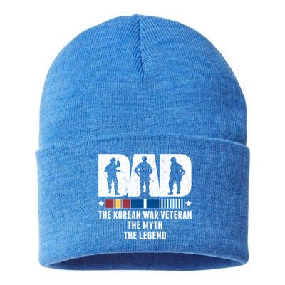Dad The Korean War Veteran The Myth The Legend Gift Sustainable Knit Beanie