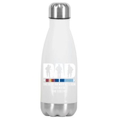 Dad The Korean War Veteran The Myth The Legend Gift Stainless Steel Insulated Water Bottle