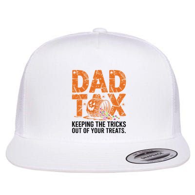 Dad Tax Keeping The Tricks Out Of Your Treats Halloween Flat Bill Trucker Hat