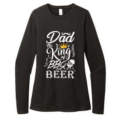 Dad The King Of Bbq And Beer Fathers Day Gift Womens CVC Long Sleeve Shirt