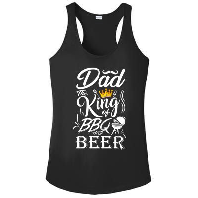 Dad The King Of Bbq And Beer Fathers Day Gift Ladies PosiCharge Competitor Racerback Tank