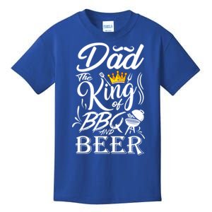 Dad The King Of Bbq And Beer Fathers Day Gift Kids T-Shirt