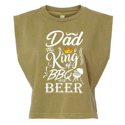 Dad The King Of Bbq And Beer Fathers Day Gift Garment-Dyed Women's Muscle Tee