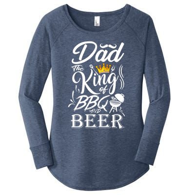 Dad The King Of Bbq And Beer Fathers Day Gift Women's Perfect Tri Tunic Long Sleeve Shirt