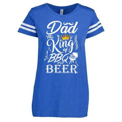 Dad The King Of Bbq And Beer Fathers Day Gift Enza Ladies Jersey Football T-Shirt