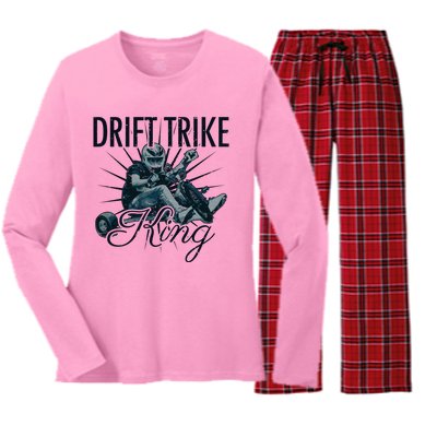 Drift Trike King Electric Tricycle Drift Trike Meaningful Gift Women's Long Sleeve Flannel Pajama Set 