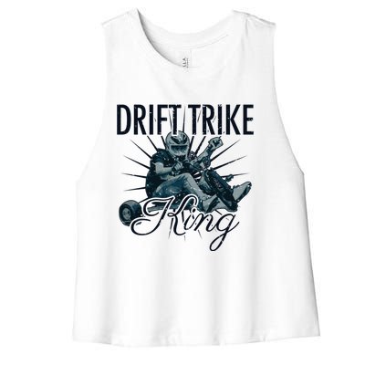 Drift Trike King Electric Tricycle Drift Trike Meaningful Gift Women's Racerback Cropped Tank