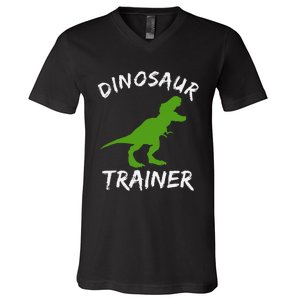 Dinosaur Trainer Lazy Halloween Costume Trex Dino V-Neck T-Shirt