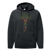 Dna Tree Life Genetics Biologist Science Earth Day Performance Fleece Hoodie